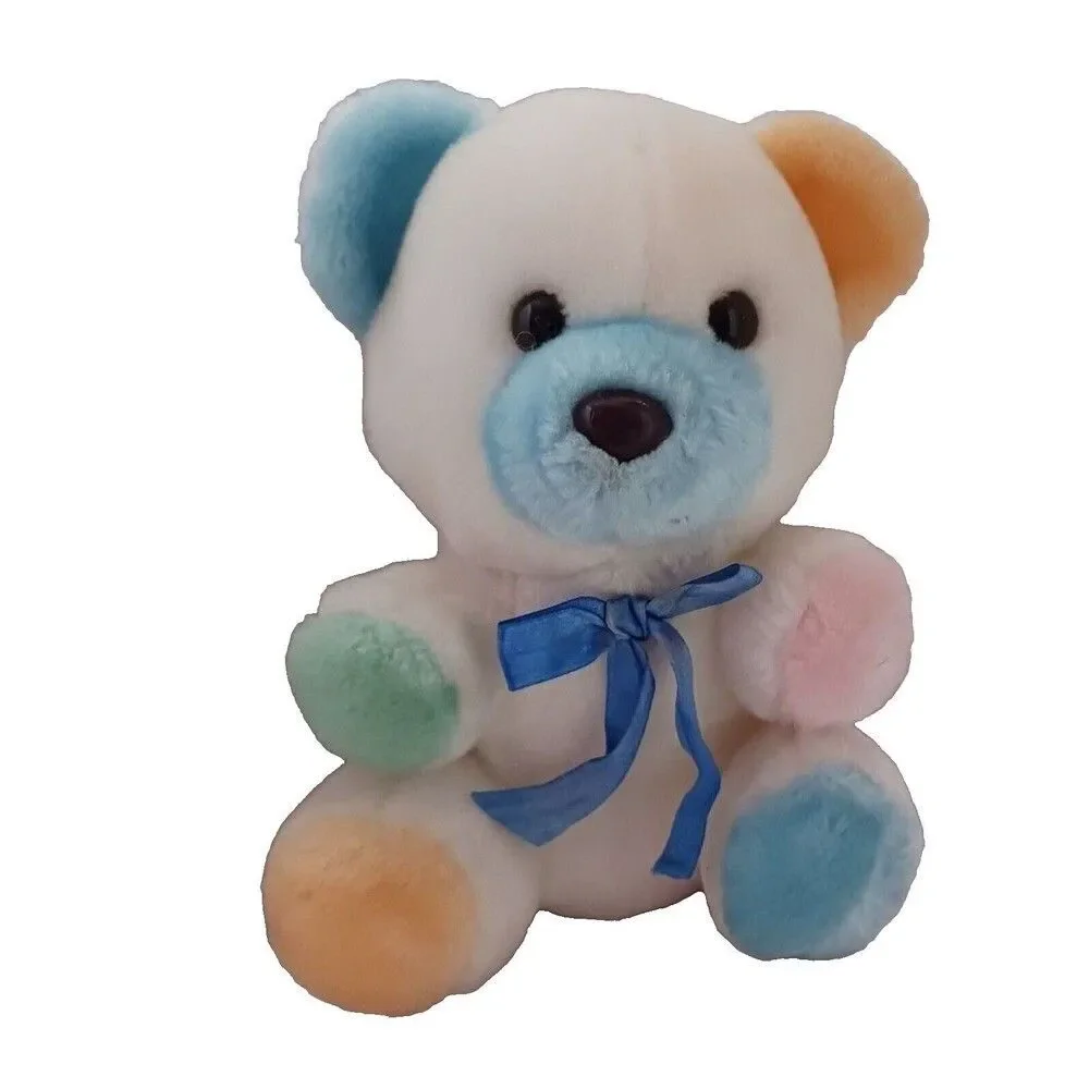 Sugar Loaf Teddy Bear Multi-Colored Pastel Sitting 1997 Boulder Co Vintage Plush